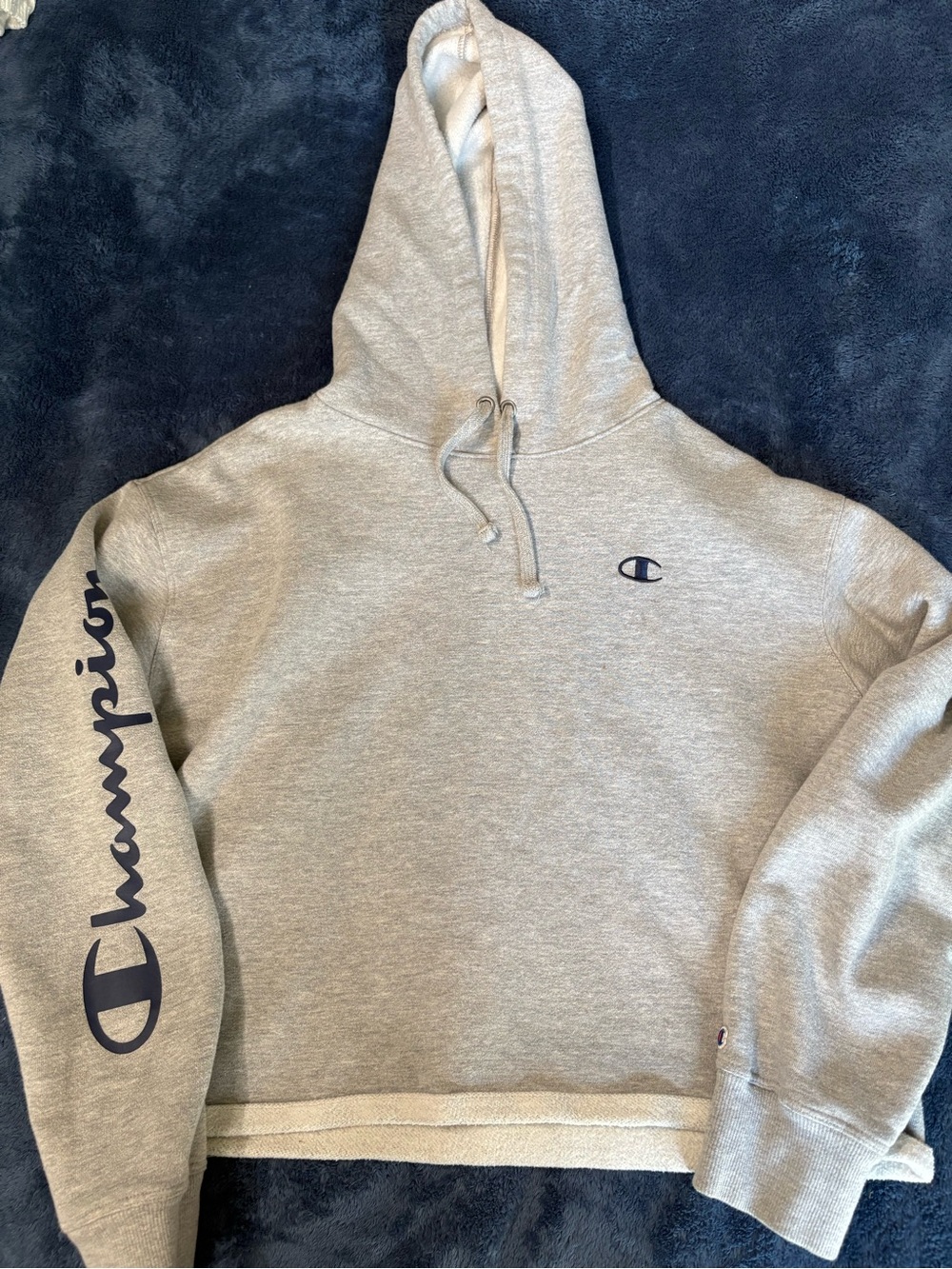 Champion Gray Hooded Sweatshirt – Classic Logo Pullover